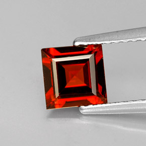 1.10 ct Red Almandine Garnet Gemstone, Almandine Garnet Gem in Square Facet Shape for Sale.