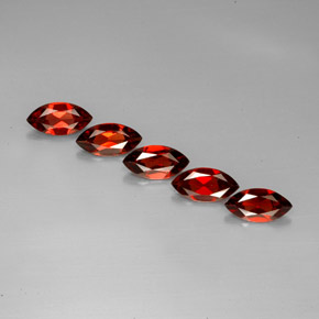 5.59 ct Red Almandine Garnet Gemstone, Almandine Garnet Gem in Marquise Facet Shape for Sale.