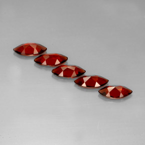 Almandine Garnet Gemstone in 10 x 5 mm (calibrated) Size for Sale, Almandine Garnet Stone in Orange Red Color