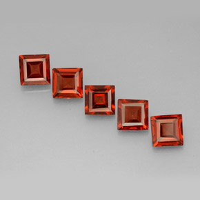 2.32 ct Orange Almandine Garnet Gemstone, Almandine Garnet Gem in Square Facet Shape for Sale.