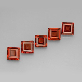2.32 ct Orange Almandine Garnet Stone, Natural Almandine Garnet in Square Facet Shape for Sale