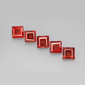 2.33 ct Orange Almandine Garnet Gemstone, Almandine Garnet Gem in Square Facet Shape for Sale.
