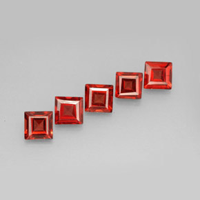2.33 ct Orange Almandine Garnet Stone, Natural Almandine Garnet in Square Facet Shape for Sale