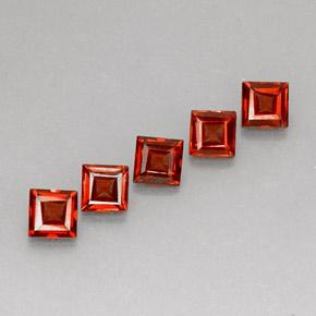 2.46 ct Orange Almandine Garnet Stone, Natural Almandine Garnet in Square Facet Shape for Sale