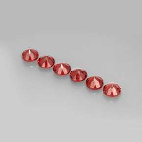 Almandine Garnet Gemstone in 4 mm (calibrated) Size for Sale, Almandine Garnet Stone in Orange Red Color