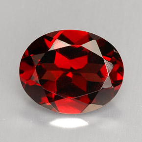 3.00 ct Red Almandine Garnet Gemstone, Almandine Garnet Gem in Oval Facet Shape for Sale.
