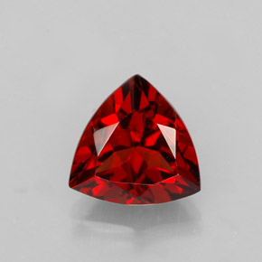 1.53 ct Red Almandine Garnet Gemstone, Almandine Garnet Gem in Trillion Facet Shape for Sale.