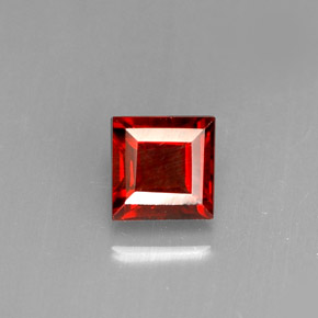 0.63 ct Red Almandine Garnet Gemstone, Almandine Garnet Gem in Square Facet Shape for Sale.
