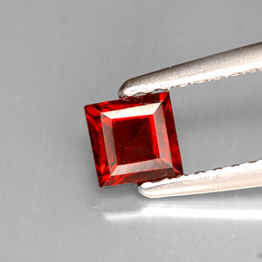 0.63 ct Red Almandine Garnet Stone, Natural Almandine Garnet in Square Facet Shape for Sale