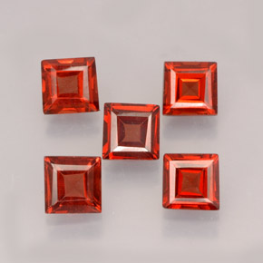 2.46 ct Red Almandine Garnet Stone, Natural Almandine Garnet in Square Facet Shape for Sale