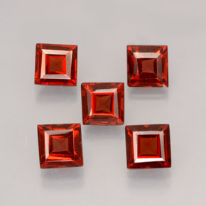 2.53 ct Red Almandine Garnet Stone, Natural Almandine Garnet in Square Facet Shape for Sale