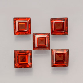 2.55 ct Red Almandine Garnet Stone, Natural Almandine Garnet in Square Facet Shape for Sale