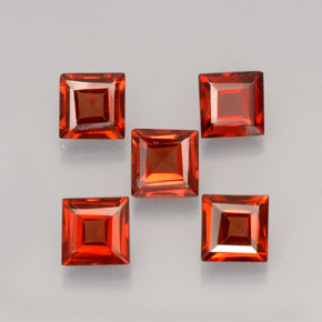 2.52 ct Red Almandine Garnet Stone, Natural Almandine Garnet in Square Facet Shape for Sale