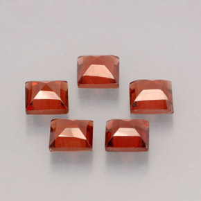 Almandine Garnet Gemstone in 4.2 x 4.1 mm Size for Sale, Almandine Garnet Stone in Orange Red Color