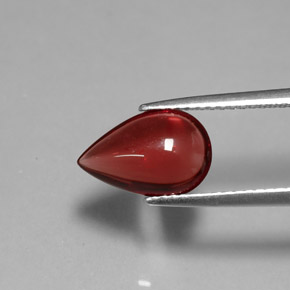 2.06 ct Red Almandine Garnet Stone, Natural Almandine Garnet in Pear Cabochon Shape for Sale