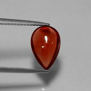 2.34 ct Red Almandine Garnet Gemstone, Almandine Garnet Gem in Pear Cabochon Shape for Sale.