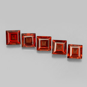 2.34 ct Red Almandine Garnet Gemstone, Almandine Garnet Gem in Square Facet Shape for Sale.