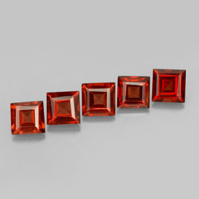 2.34 ct Red Almandine Garnet Stone, Natural Almandine Garnet in Square Facet Shape for Sale