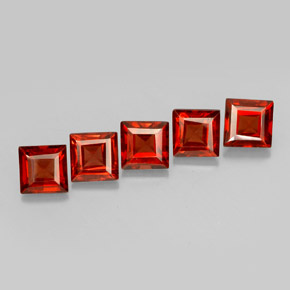 2.57 ct Red Almandine Garnet Gemstone, Almandine Garnet Gem in Square Facet Shape for Sale.