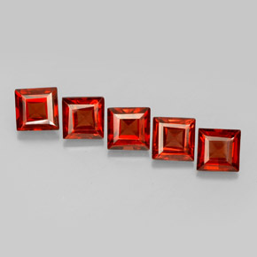 2.57 ct Red Almandine Garnet Stone, Natural Almandine Garnet in Square Facet Shape for Sale
