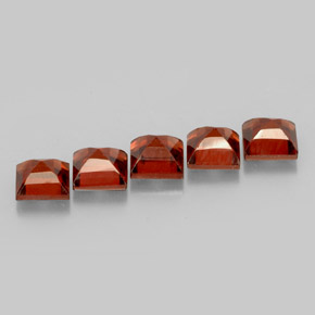 Almandine Garnet Gemstone in 4 x 4 mm (calibrated) Size for Sale, Almandine Garnet Stone in Orange Red Color