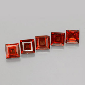 2.52 ct Red Almandine Garnet Stone, Natural Almandine Garnet in Square Facet Shape for Sale