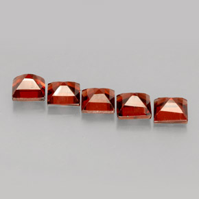 Almandine Garnet Gemstone in 4 x 4 mm (calibrated) Size for Sale, Almandine Garnet Stone in Orange Red Color