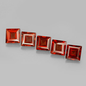2.41 ct Red Almandine Garnet Gemstone, Almandine Garnet Gem in Square Facet Shape for Sale.