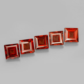 2.41 ct Red Almandine Garnet Stone, Natural Almandine Garnet in Square Facet Shape for Sale