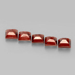 Almandine Garnet Gemstone in 4 x 4 mm (calibrated) Size for Sale, Almandine Garnet Stone in Orange Red Color