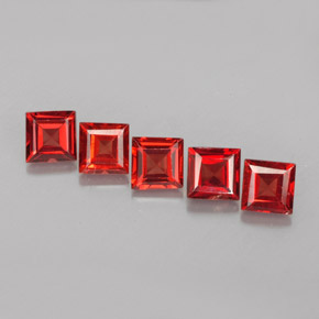 2.34 ct Red Almandine Garnet Gemstone, Almandine Garnet Gem in Square Facet Shape for Sale.