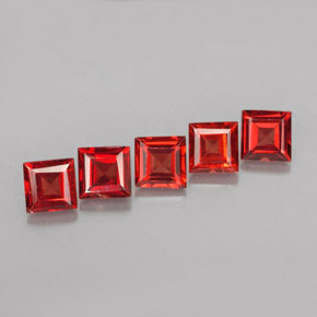2.34 ct Red Almandine Garnet Stone, Natural Almandine Garnet in Square Facet Shape for Sale