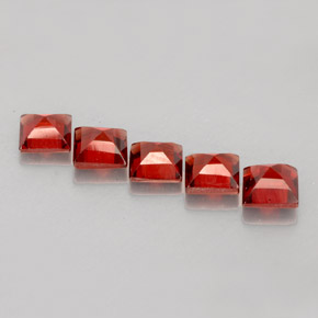 Almandine Garnet Gemstone in 4.2 x 4.1 mm Size for Sale, Almandine Garnet Stone in Orange Red Color