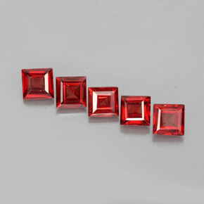 2.49 ct Red Almandine Garnet Gemstone, Almandine Garnet Gem in Square Facet Shape for Sale.