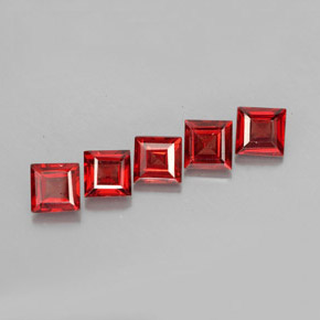2.49 ct Red Almandine Garnet Stone, Natural Almandine Garnet in Square Facet Shape for Sale