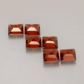Almandine Garnet Gemstone in 4.2 x 4.1 mm Size for Sale, Almandine Garnet Stone in Orange Red Color