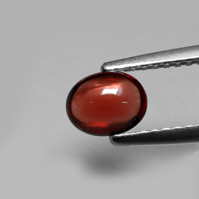 0.77 ct Red Almandine Garnet Gemstone, Almandine Garnet Gem in Oval Cabochon Shape for Sale.