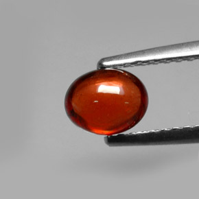 0.88 ct Red Almandine Garnet Gemstone, Almandine Garnet Gem in Oval Cabochon Shape for Sale.