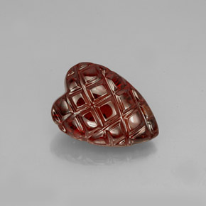 2.85 ct Red Almandine Garnet Gemstone, Almandine Garnet Gem in Carved Heart Shape for Sale.