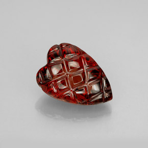 2.94 ct Red Almandine Garnet Gemstone, Almandine Garnet Gem in Carved Heart Shape for Sale.