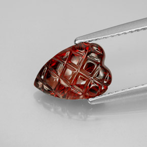 2.94 ct Red Almandine Garnet Stone, Natural Almandine Garnet in Carved Heart Shape for Sale