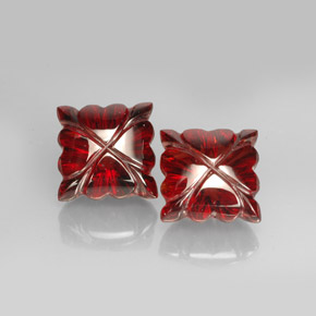 4.47 ct Red Almandine Garnet Gemstone, Almandine Garnet Gem in Fancy Carving Shape for Sale.