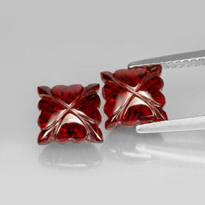 4.47 ct Red Almandine Garnet Stone, Natural Almandine Garnet in Fancy Carving Shape for Sale