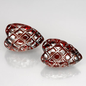 6.10 ct Red Almandine Garnet Gemstone, Almandine Garnet Gem in Carved Heart Shape for Sale.