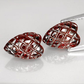 6.10 ct Red Almandine Garnet Stone, Natural Almandine Garnet in Carved Heart Shape for Sale