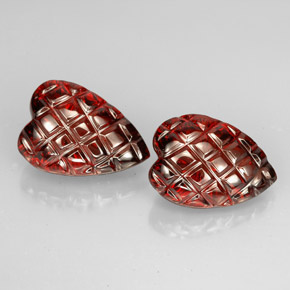 5.09 ct Red Almandine Garnet Gemstone, Almandine Garnet Gem in Carved Heart Shape for Sale.