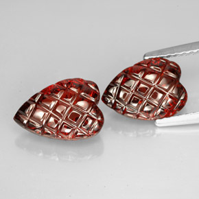 5.09 ct Red Almandine Garnet Stone, Natural Almandine Garnet in Carved Heart Shape for Sale