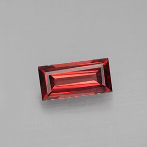 0.94 ct Red Almandine Garnet Gemstone, Almandine Garnet Gem in Baguette Facet Shape for Sale.