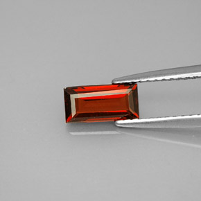 1.09 ct Red Almandine Garnet Gemstone, Almandine Garnet Gem in Baguette Facet Shape for Sale.