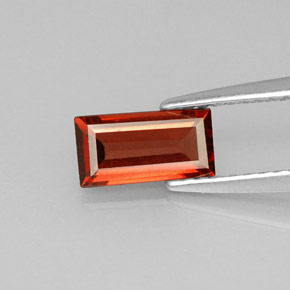 0.98 ct Red Almandine Garnet Gemstone, Almandine Garnet Gem in Baguette Facet Shape for Sale.